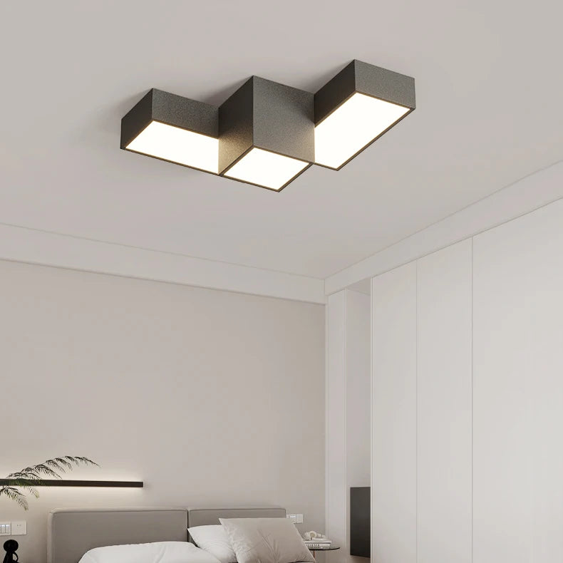 plafonnier led blanc noir moderne minimaliste géométrique acrylique fer autonome
