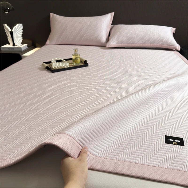 matelas rafraîchissant bleu rayures diagonales tissu pe anti bactéries air perméable lit simple double