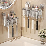 organisateur mural transparent texturé moderne porte bougies ventouse hygiénique salle bain rangement efficace simple