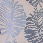 housse coussin brodé feuilles palmier moderne bleu clair beige marron amovible lavable 45x45cm oblong