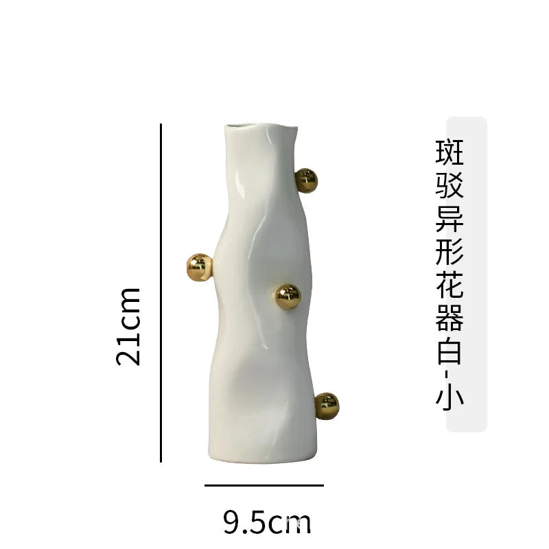 vase moderne résine or blanc argent vis fixé table ornement déco maison