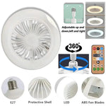 ventilateur led blanc moderne vitesses réglables lumière variable grille opaques lames abs