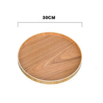 plateau bois moderne minimaliste poignées collations desserts thé naturel brunclair texturesnaturelles opaques