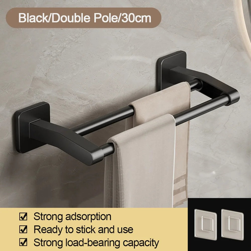 porte serviettes mural adhésif blanc texture tissu beige moderne salle bain 30cm 40cm
