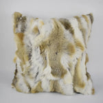 coussin patchwork fourrure lapin blanc beige simple décoratif moderne lit voiture