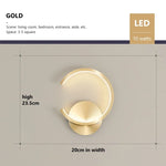 lampe murale moderne or blanc rond éclairage quotidien contemporain fixée mur trichromatique dimmable