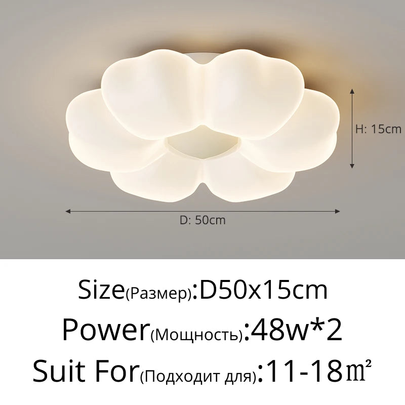 plafonnier led moderne blanc forme pétale chambre opacité fixations invisible