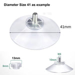 crochets ventouse transparents moderne 41mm 32mm 53mm pvc rond lisse fixations fenetre 10pièces