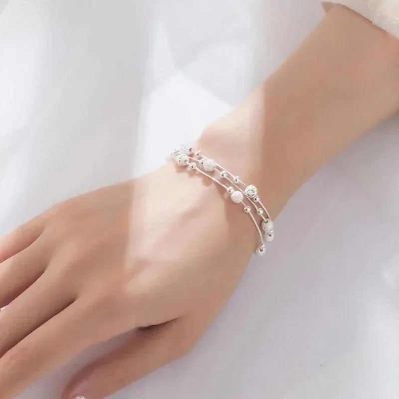 Bracelet porte-bonheur argent 925 vue de dessus