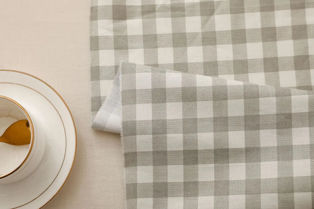 tissu coton imprimé carreaux rose gris bleu beige orange classique serviettes table 160cm non