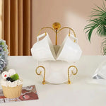support vaisselle or filigrane moderne assiettes tasses cuillères réutilisable métal organisateur décoration cuisine
