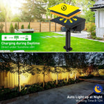 lampe solaire moderne noire ip65 étanche extérieure jardin cour voie led rechargeable
