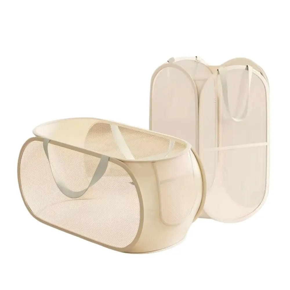 panier rangement moderne beige clair maille poignées compartiments grande capacité secondaire