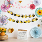 guirlande abeilles anniversaire mariage baptême fêtes enfants décorations papier cartoon okolets motifs