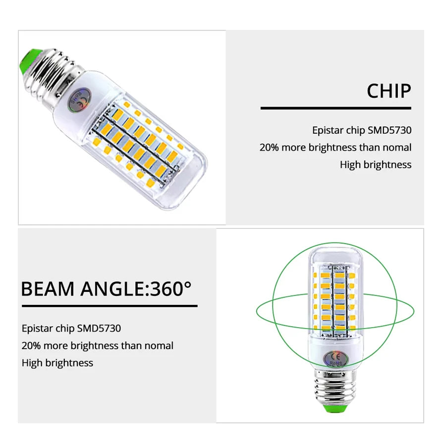 ampoule led e27 e14 blanc froid matrice led 5500k 7000k modernes 50000h 360deg