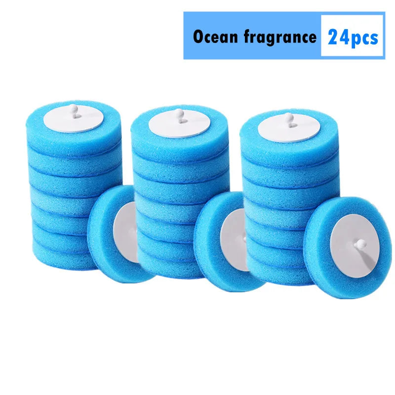 brosse toilette jetable fixée murale blanc bleu jaune violet rayures horizontales moderne kit têtes