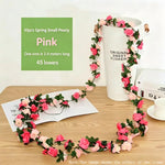 guirlande artificielle roses blanches vertes mariage décoration intérieure diy fleurs feuilles adhésif floral
