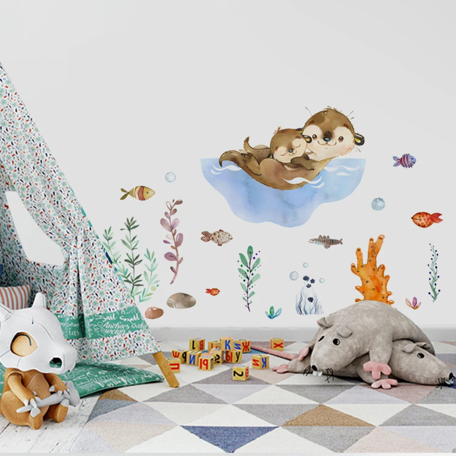 Autocollant mural bébé thème océan