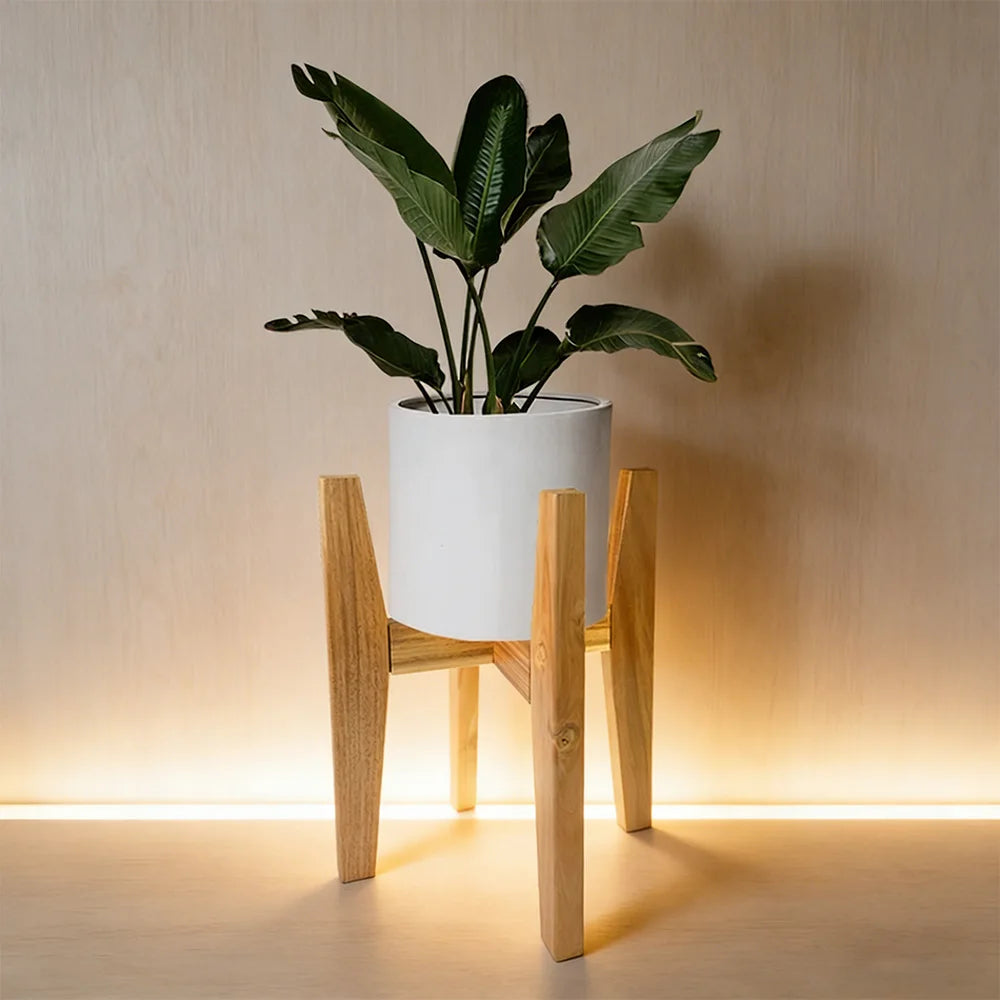 support extensible bois clair minimaliste modernes pots fleurs décoration intérieure réglable assemblage planches vis
