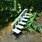 rangement mural escalier blanc moderne fixé mur marches balustres main courante opaquet