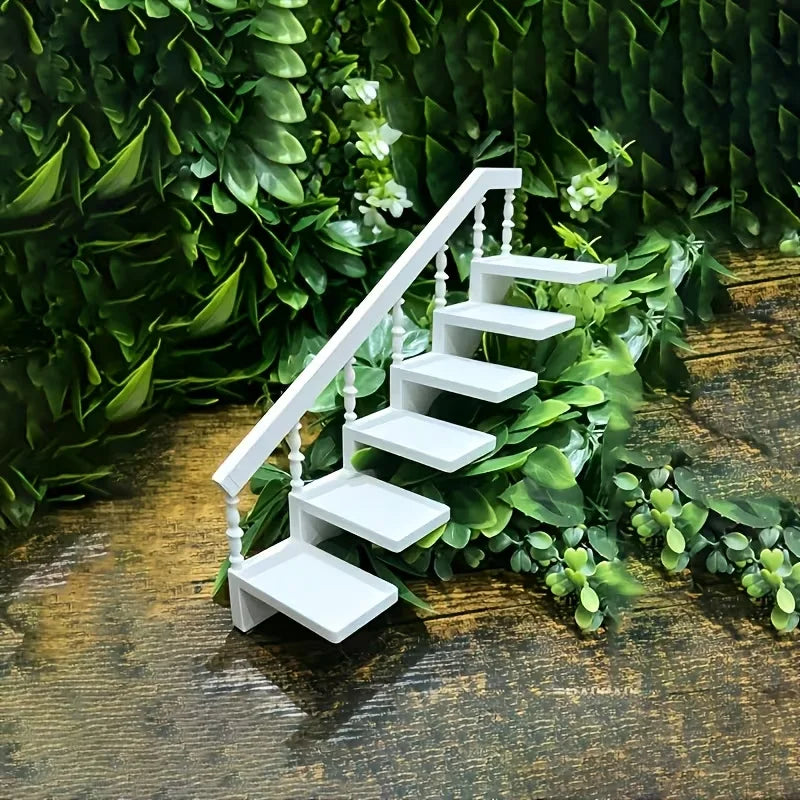 rangement mural escalier blanc moderne fixé mur marches balustres main courante opaquet