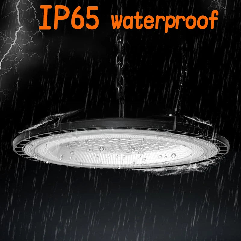 lumière led haute puissance 100w 150w 200w 300w noir grille moderne industrielle anneau suspension