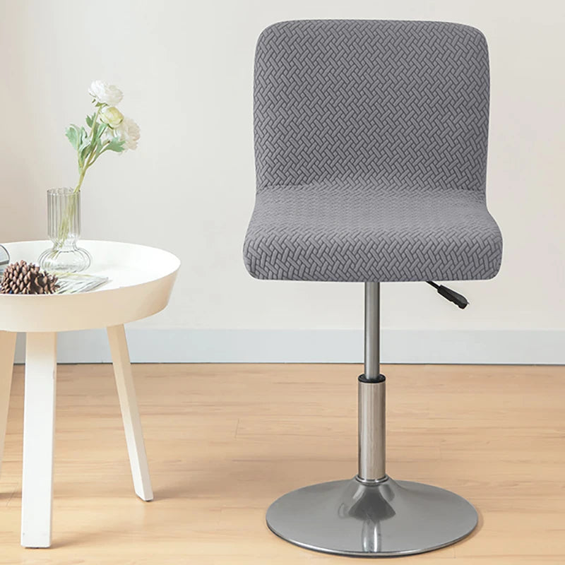 housse chaise haute tissu géométrique gris moderne pied rotatif elastic band