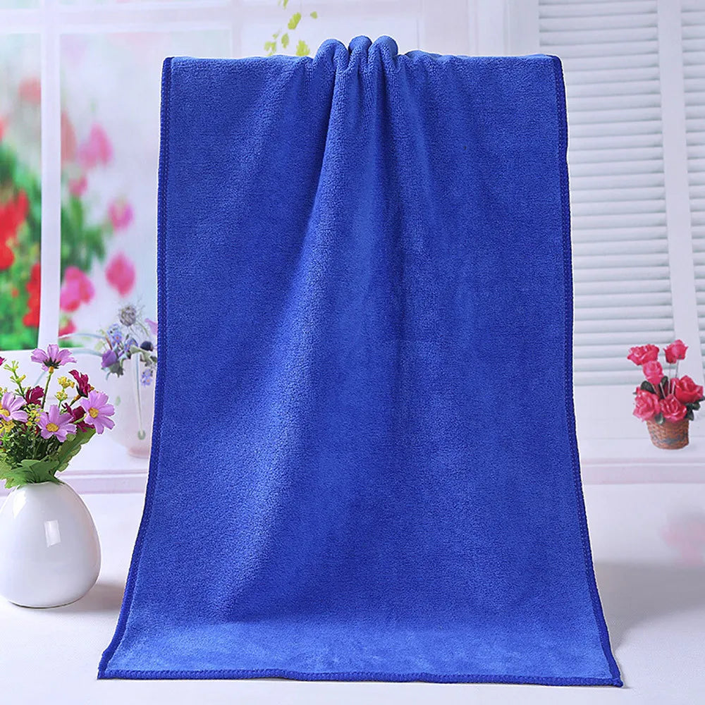 serviette bain microfibre bleu marron violet ultra absorbante séchage rapide douce moderne