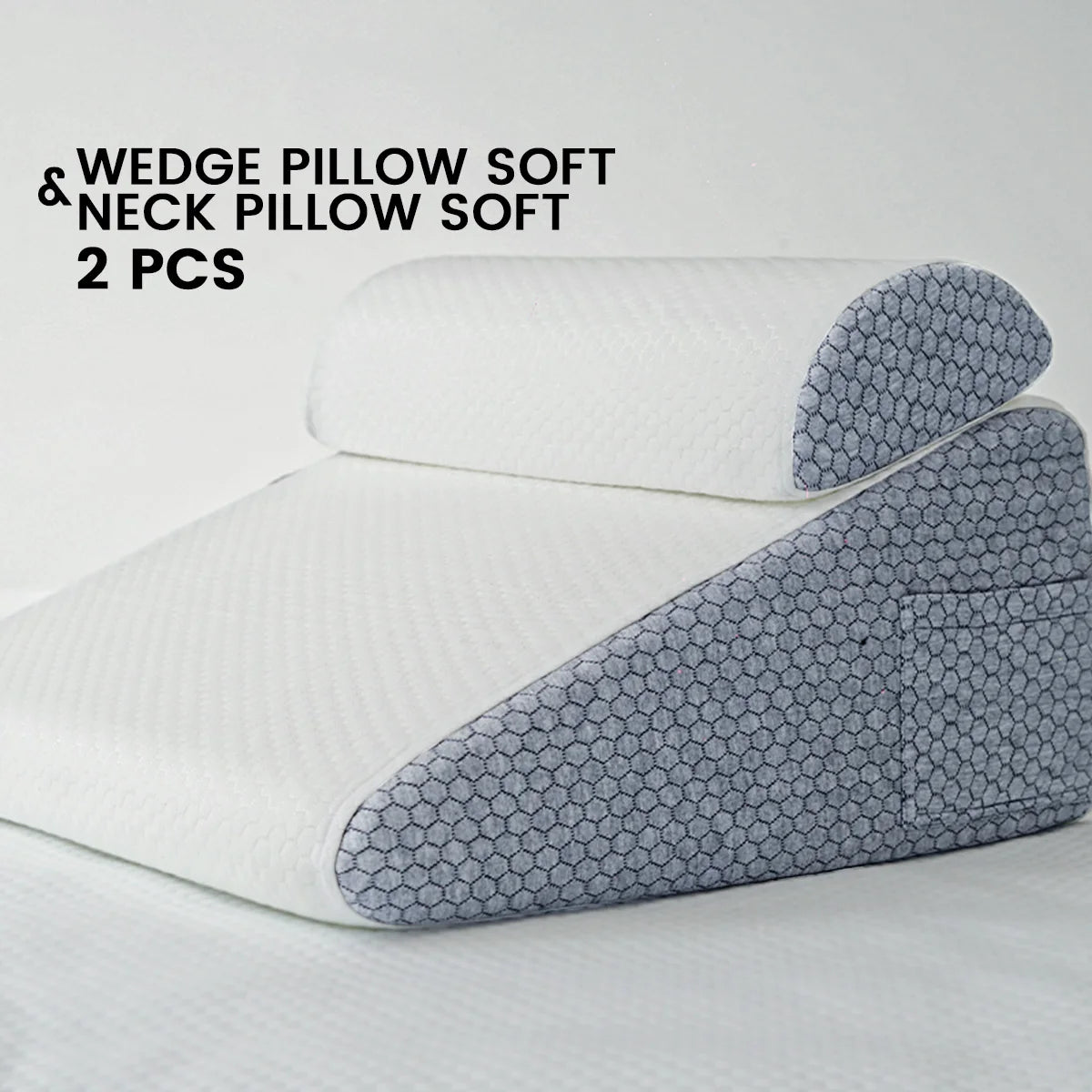 coussin cervical mousse mémoire forme coussin coin texturé polyester blanc gris contemporain