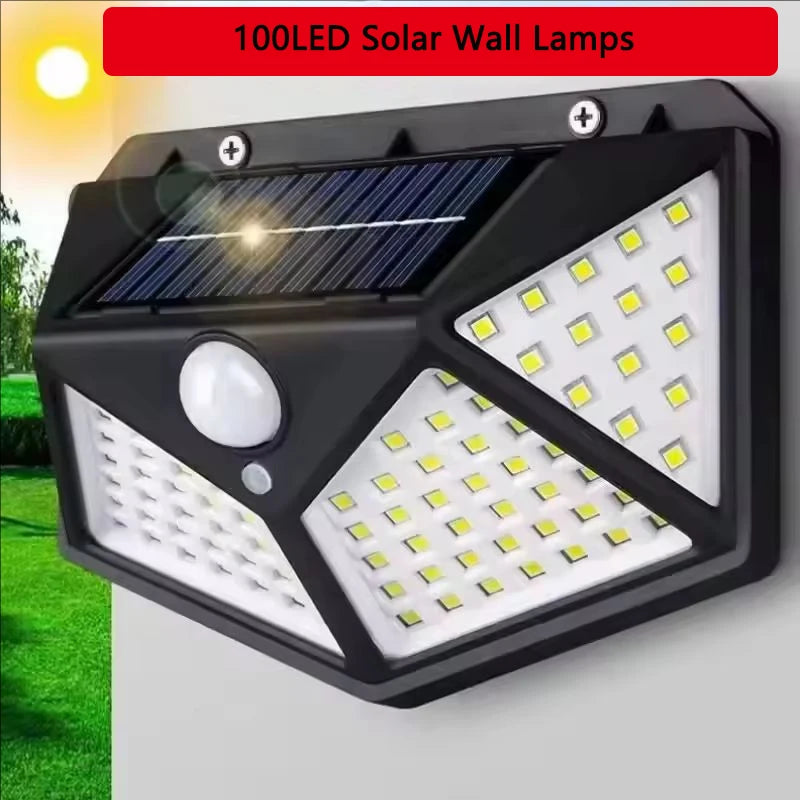 lampe murale solaire led noir quadrillé moderne capteur mouvement facile ip65