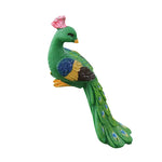 décoration jardin oiseau paon résine verte bleue plumes brillantes réaliste pastelextérieur