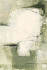 tableau toile art abstrait peinture moderne vert gris noir blanc cadre bois décoration murale