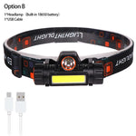 lampe frontale led noir bandeau ajustable 1500lm 2000lm 18650 batterie charge usb camping chasse