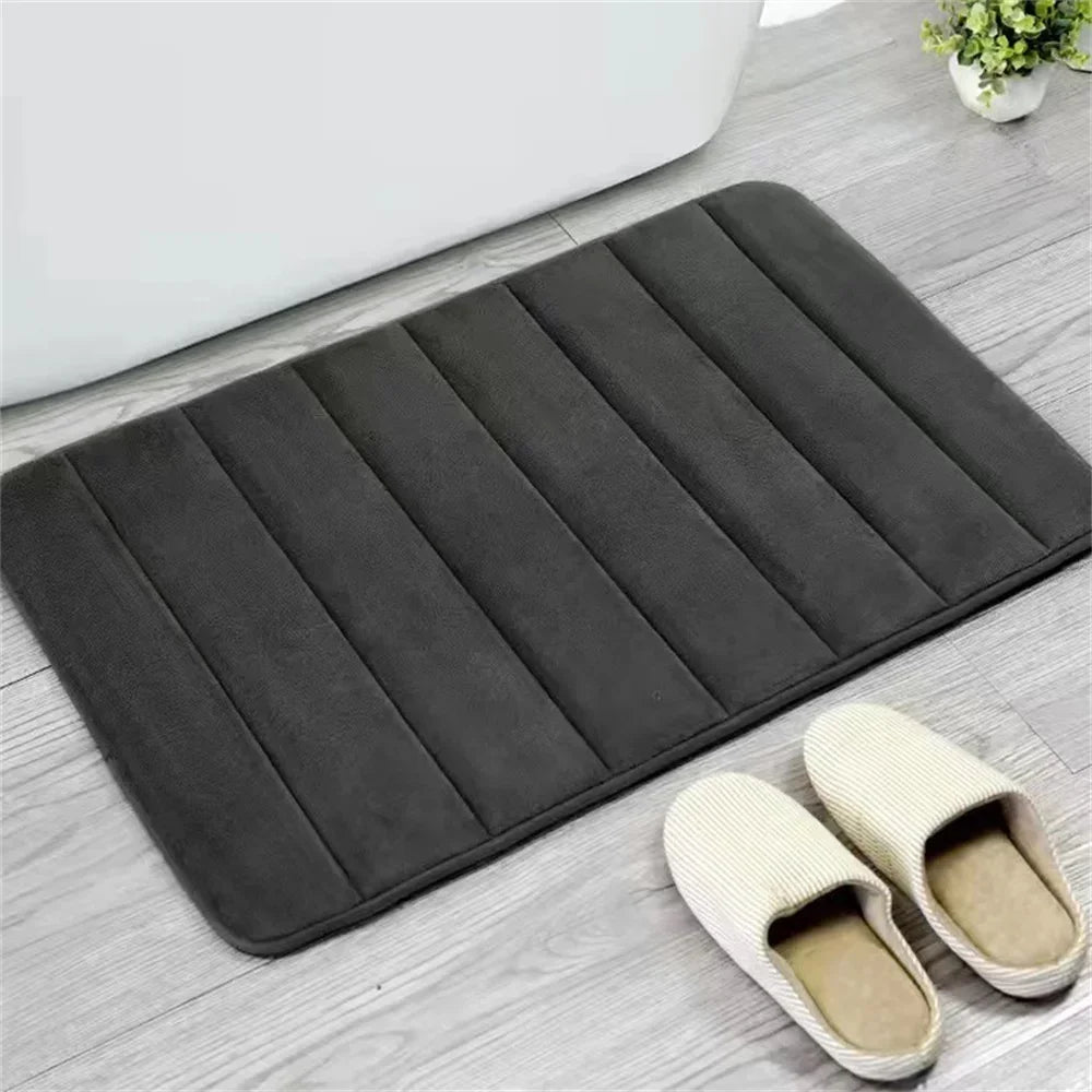 tapis bain texturé moderne bleu foncé beige gris marron doux minimaliste respectueux environnement