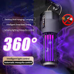 lampe anti moustiques rechargeable piege insectes camping maison noir gris rayures vertical moderne compact