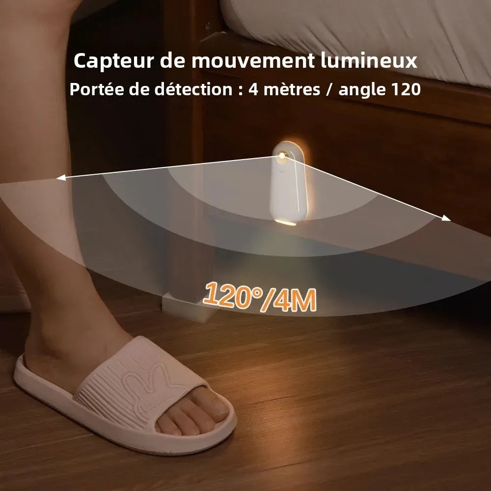 veilleuse led blanc moderne capteur mouvement adhésif couleurs usb translucide chambre couloir