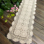 nappe dentelle fleur coton blanc cassé motif floral texture ajourée vintage rustique 140cm farmhouse