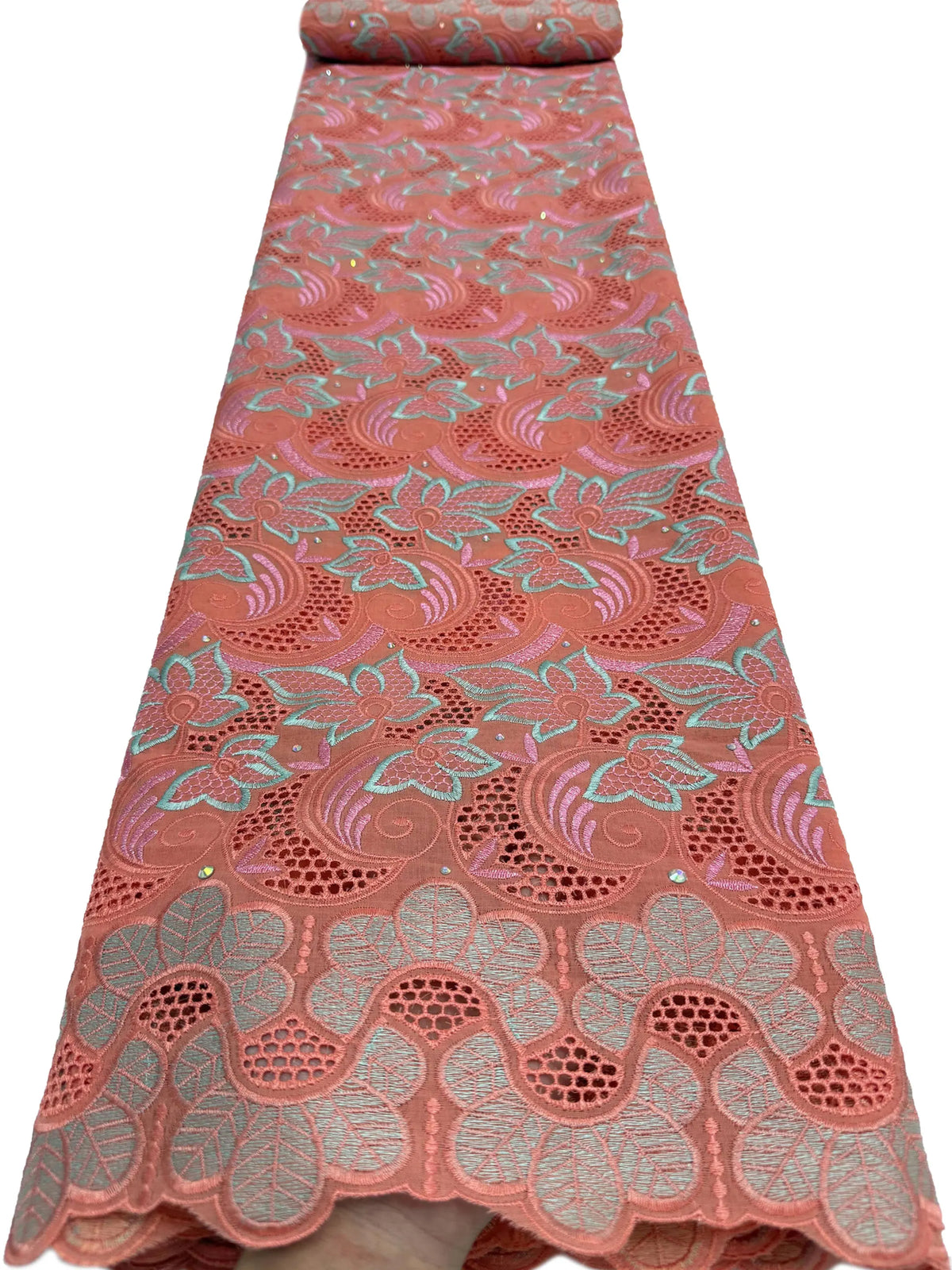 tissu brodé violet bleu rose floral occasion mariage qualité élevée dentelle polyester opaque élégant