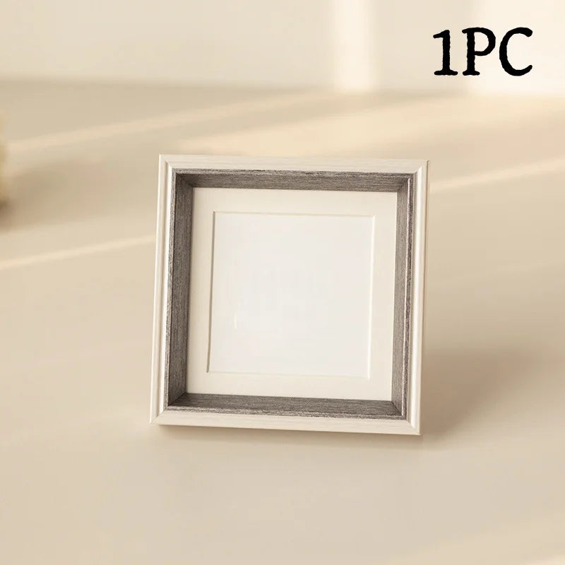 cadres photo carrés miniatures blanc doré rose gris texturés zen transparents 10cm