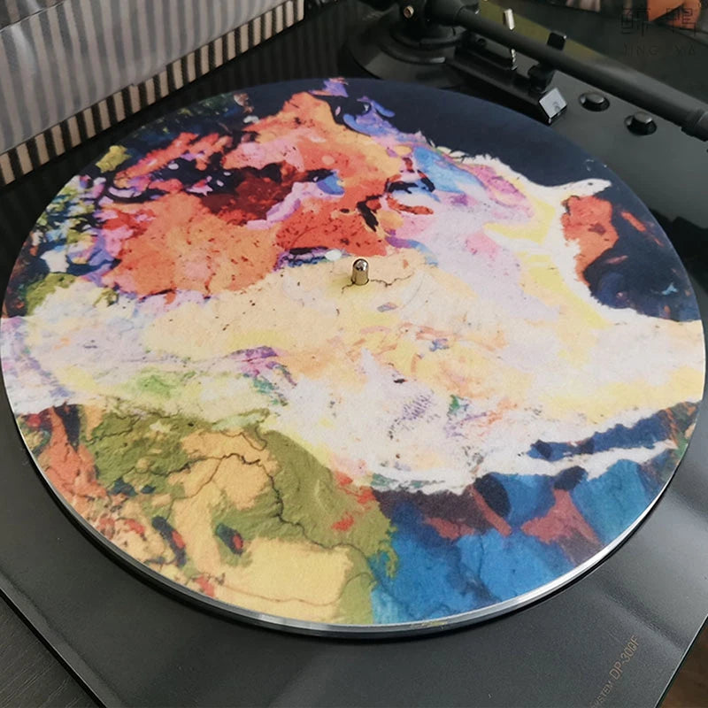tapis antidérapant feutre plateau tournant vinyle lp audiophile haute qualité épais moderne blanc multicolore