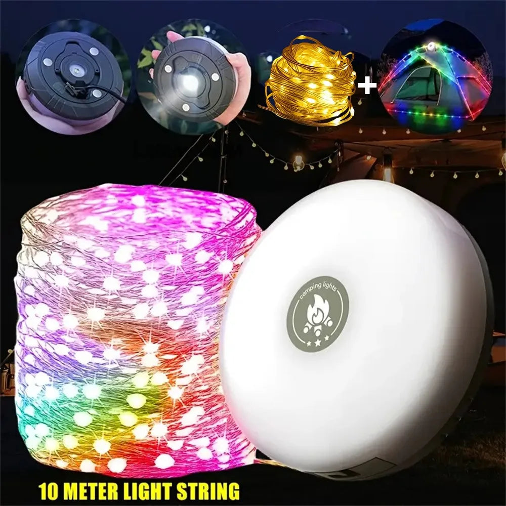 guirlande lumineuse camping led rechargeable modes multicolore extérieur jardin festive
