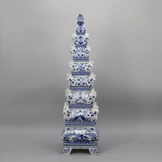 vase porcelaine bleu blanc asiatique 80cm motifs floraux traditionnels