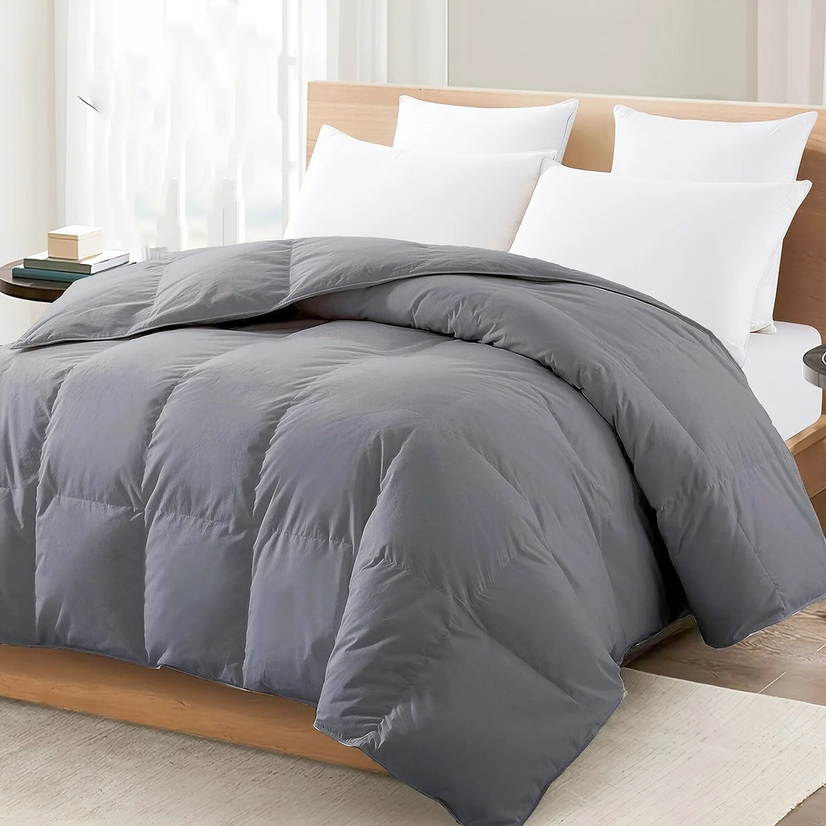 couvre lit moderne blanc gris uni été hiver lit double king queen 160x220cm 230x260cm