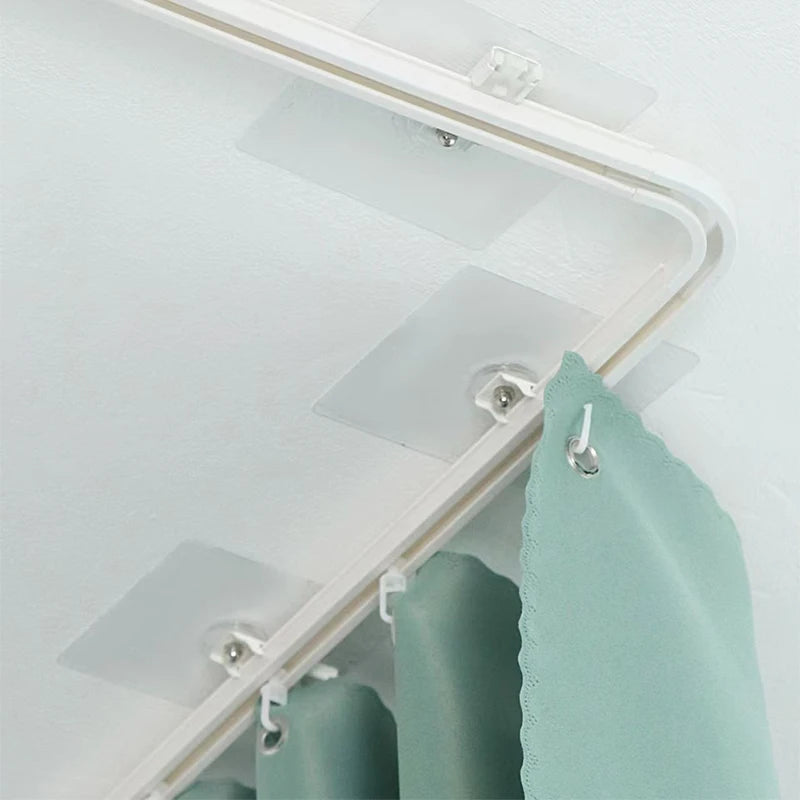 rideau flexible blanc moderne adhésif couvre extrémités vis ancrages autocollants rouleaux supports