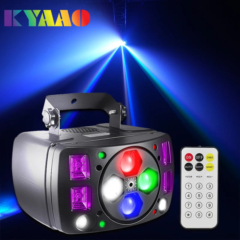 projecteur led laser effet scène mini moderne noir télécommande dmx rvb echang