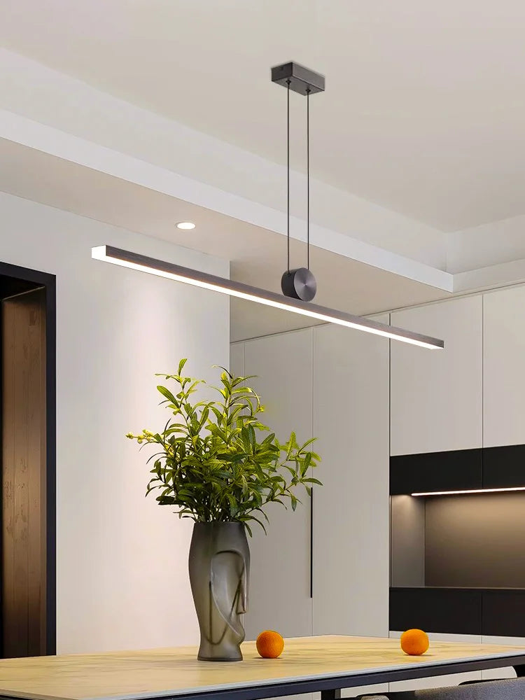 lampe suspendue moderne gris métallisé lisse finition métallique opaques télécommande 6000K 4000K 3000K