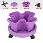 pots fleurs empilables moderne violet vert rose orange grille drainage roues pratiques