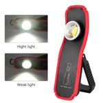 lampe poche led rechargeable usb crochet suspension aimant noir rouge camping travail