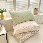 housse taie d'oreiller fleurs florales polyester 48x74cm vintage couleurs pastel motifs floraux respectueux environnement