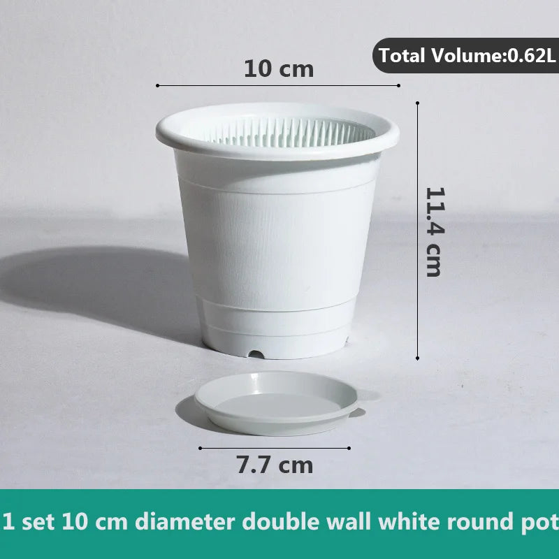 pots fleurs orchidée double couche aeration moderne boucle rotative blancintérieur trous base